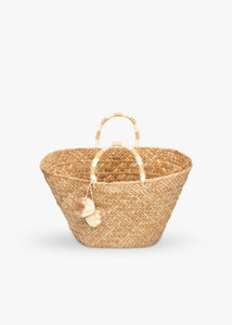 Oversized St Tropez Pom Pom Straw Tote