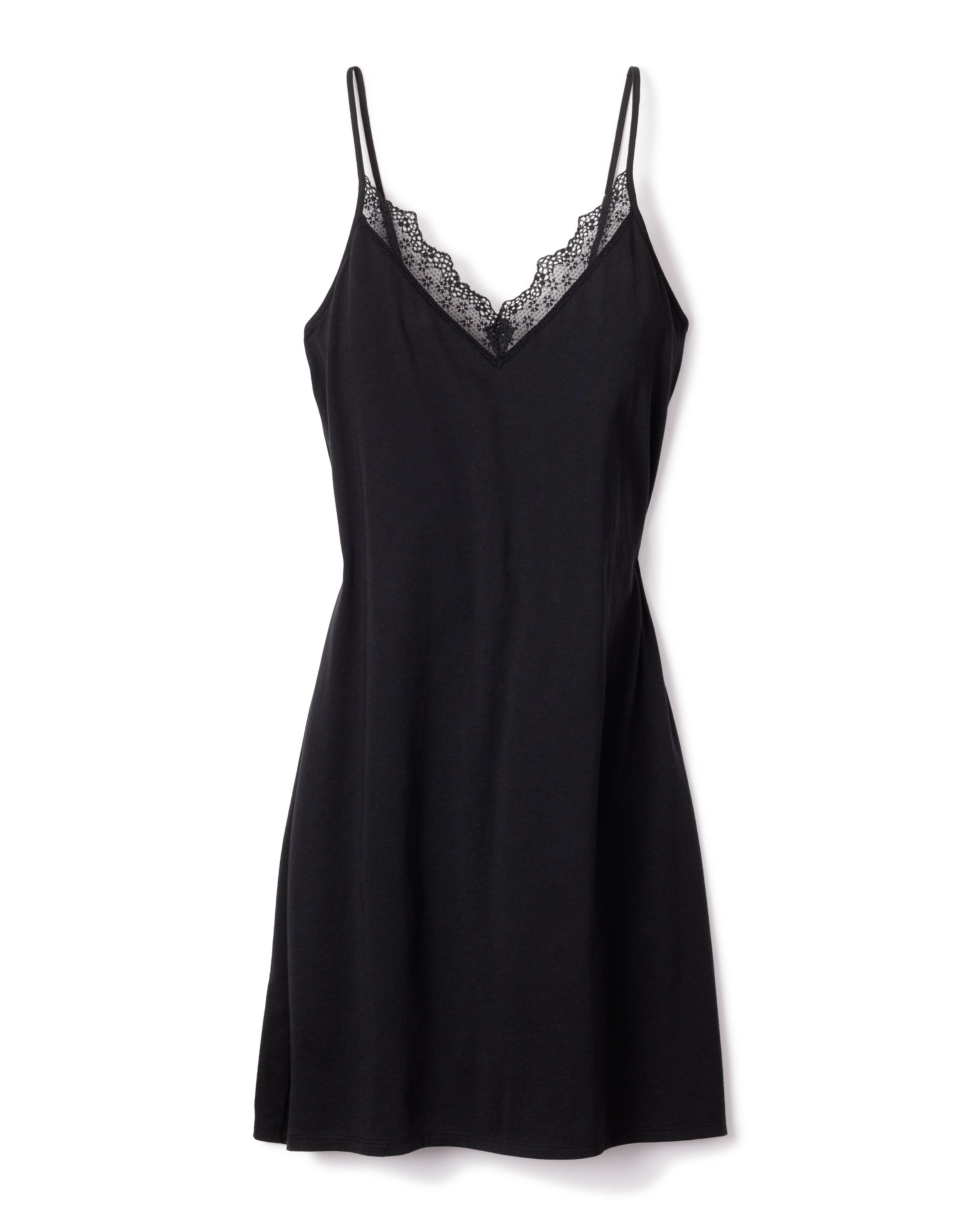 Women’s Pima Black Lace Nightgown