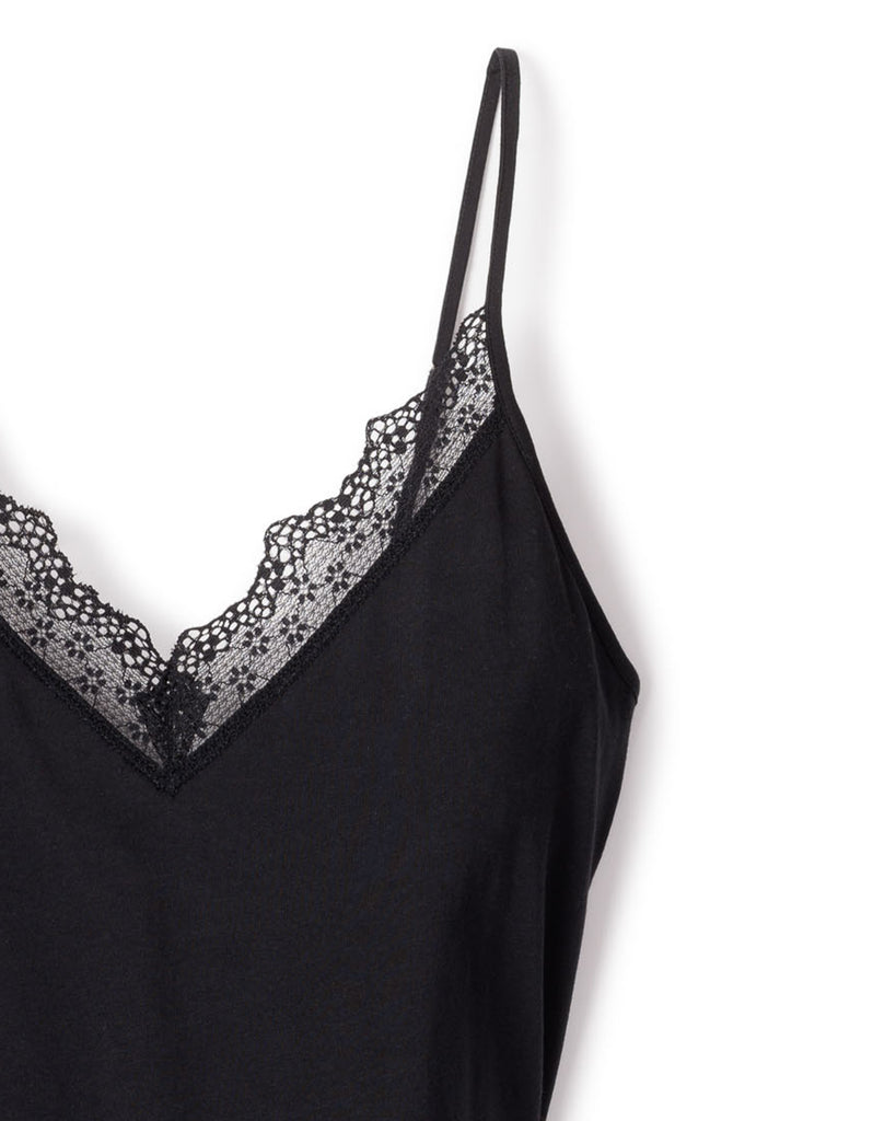 Women's Pima Black Lace Nightgown