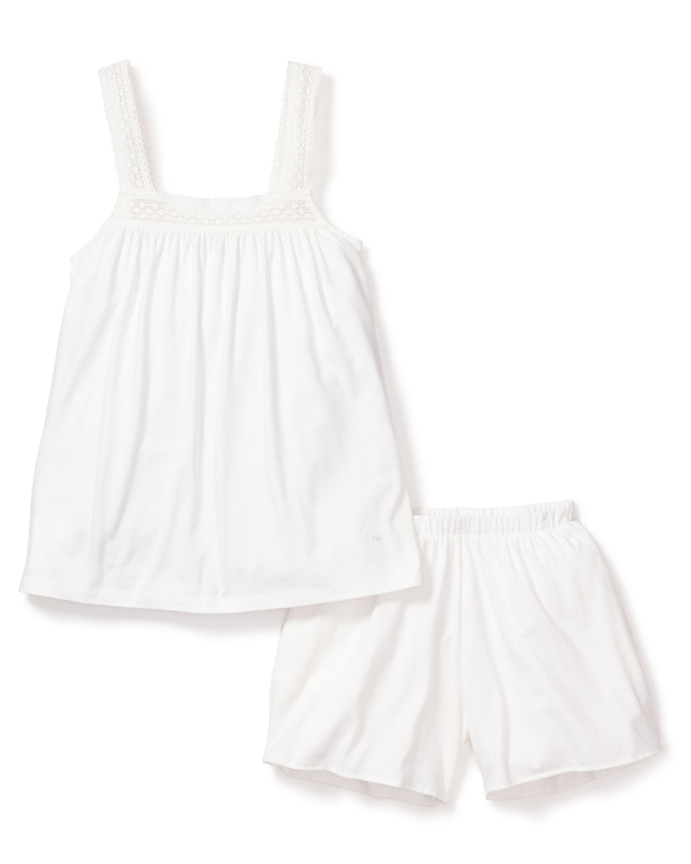 Women’s Luxe Pima Cotton White Camille Short Set