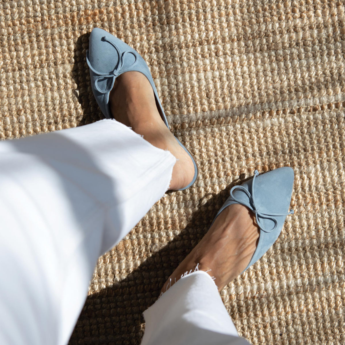 The Ballet Mule in French Blue Suede