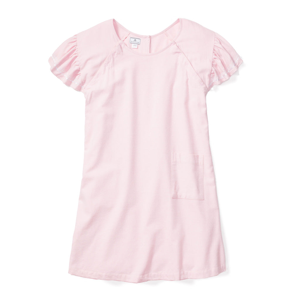 Pink Flannel Hospital Gown Over The Moon