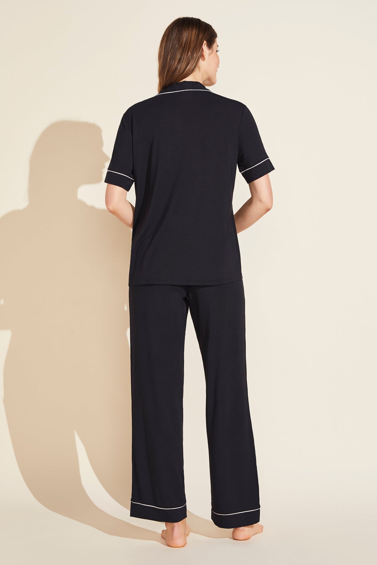 Gisele Short Sleeve Pant PJ Set in Black/Sorbet