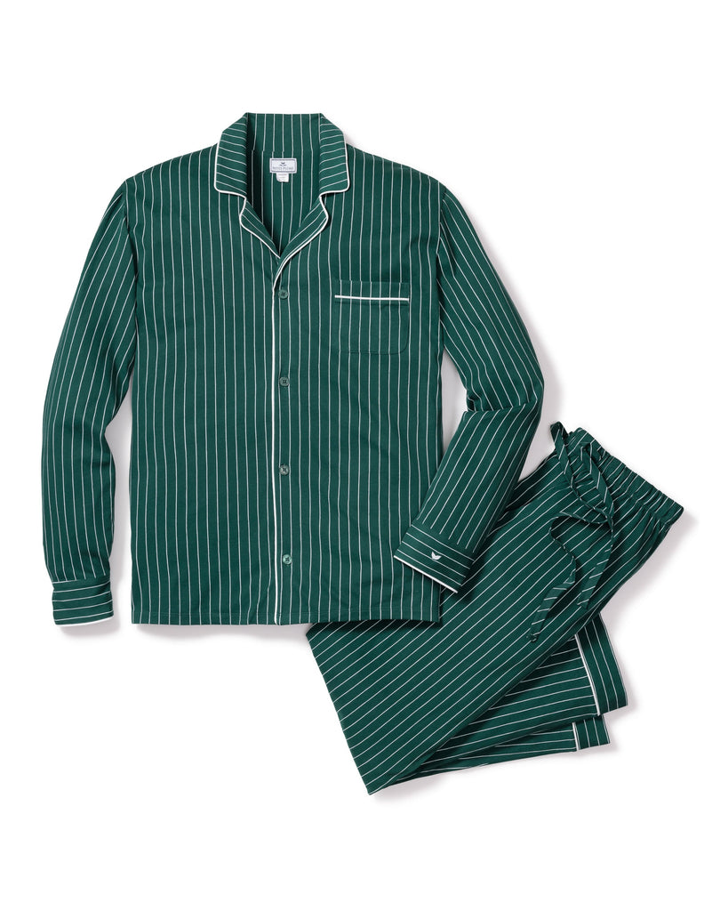 Men’s Luxe Pima Cotton Green Stripe Pajama Set