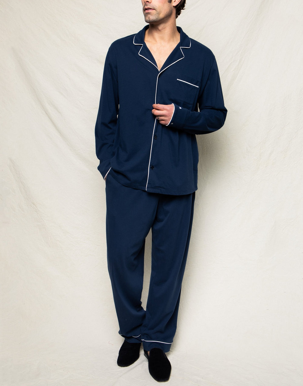 Men’s Navy Pima Cotton Pajama Set