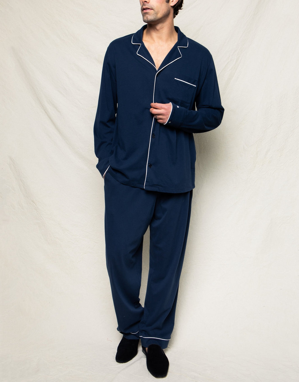 Men’s Navy Pima Cotton Pajama Set