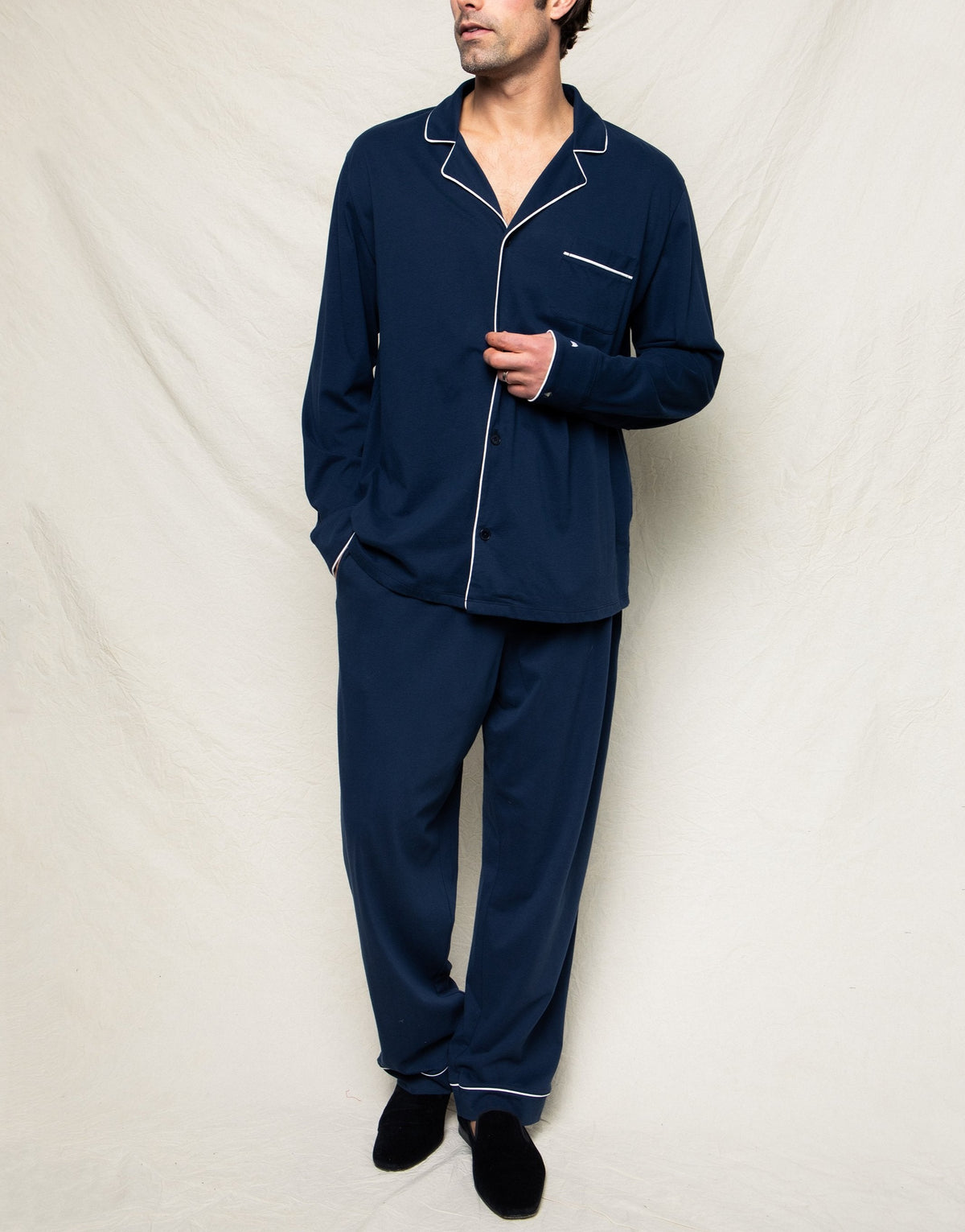 Men's Navy Pima Cotton Pajama Set