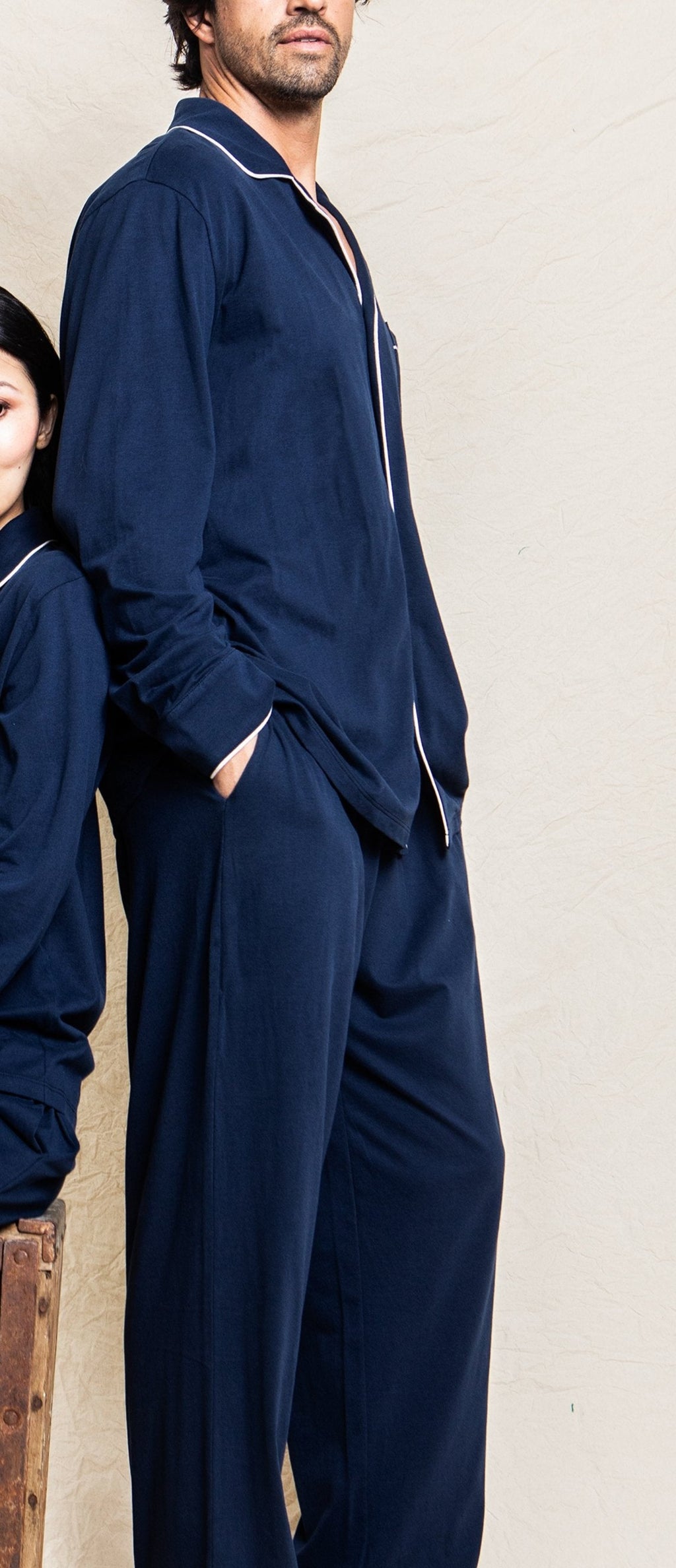 Men’s Navy Pima Cotton Pajama Set