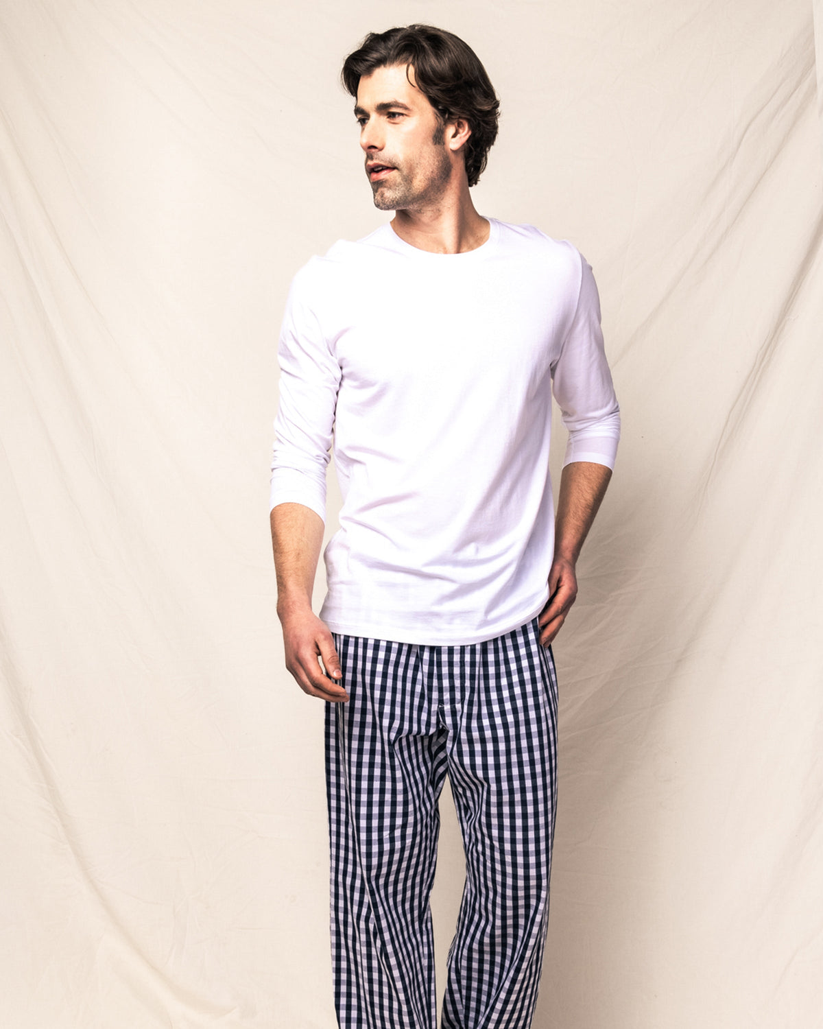 Pima Cotton Men’s White Crew Neck Top