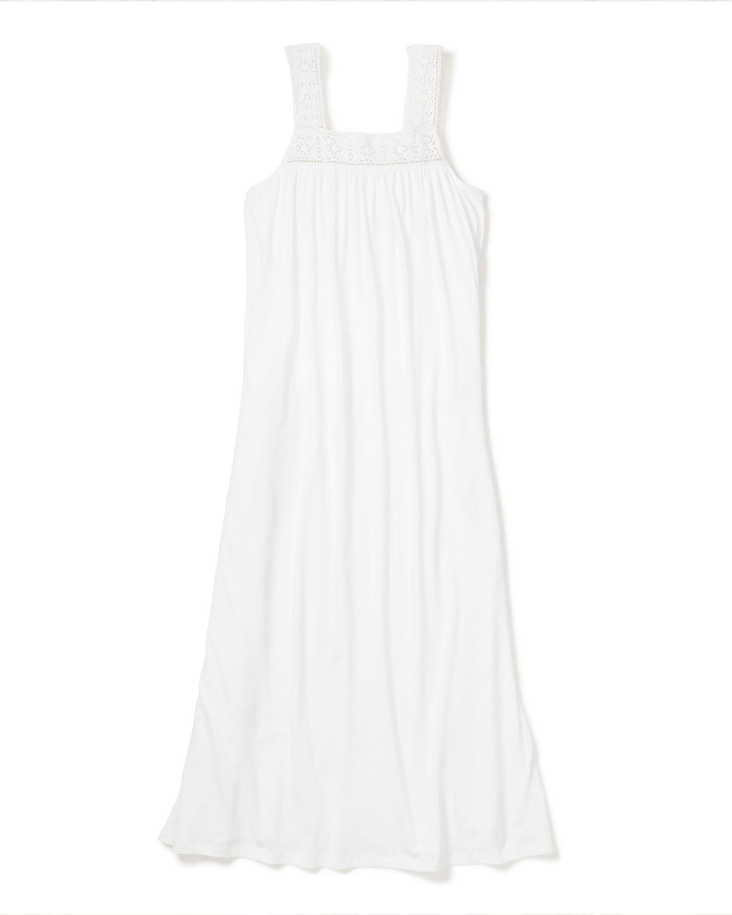 Women’s Luxe Pima Cotton White Camille Nightgown