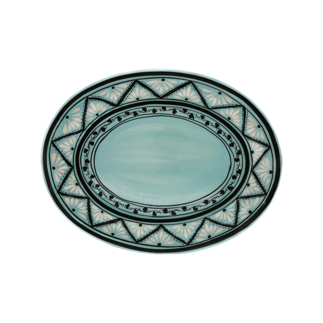 Gigi Aqua Oval Platter