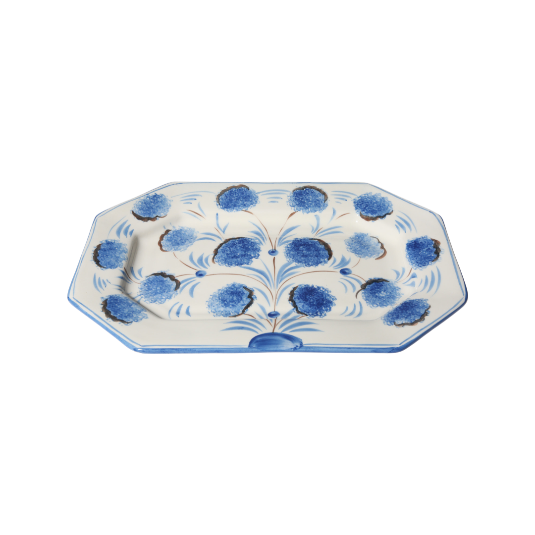 Blue Flower Octagonal Platter