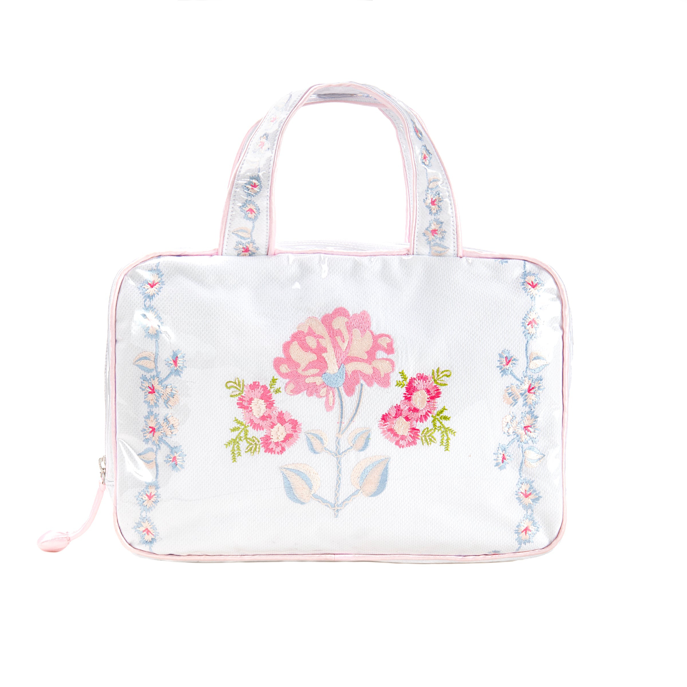 Embroidered Double Handle Cosmetic Bag