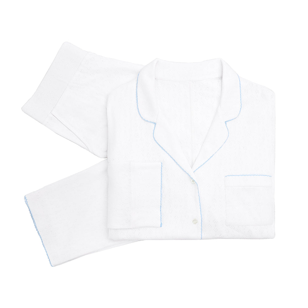 Liza Pointelle Cotton Long Pajamas