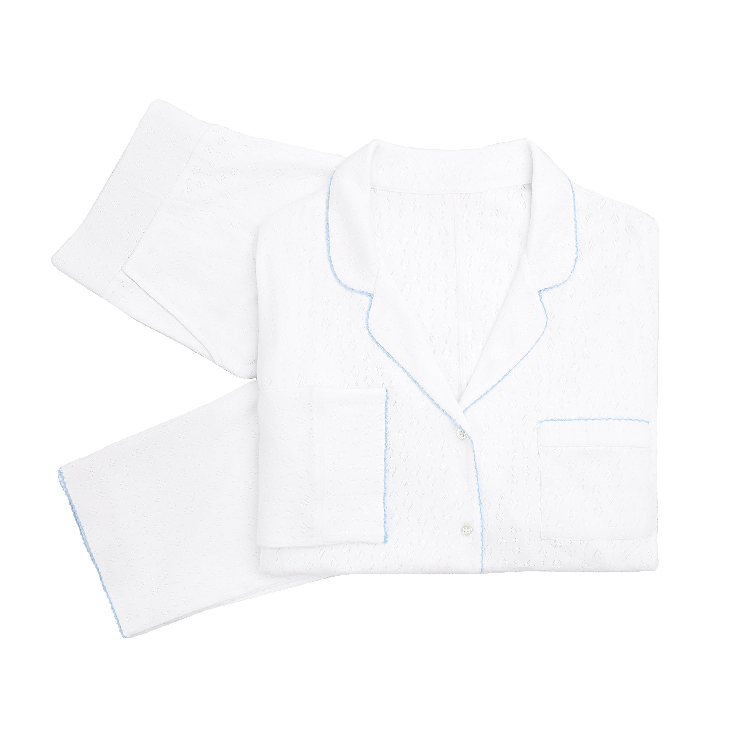 Liza Pointelle Cotton Long Pajamas