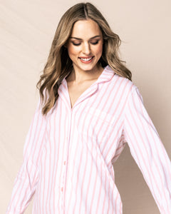 Women's Luxe Pima Pink Stripe Nightshirt