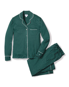 Luxe Pima Cotton Green Stripe Pajama Set