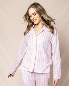 Women's Luxe Pima Pink Stripe Pajama Set