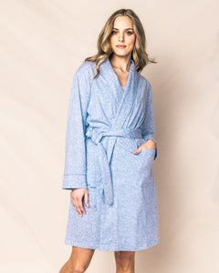 Women's Luxe Pima Cotton Periwinkle Paisley Robe