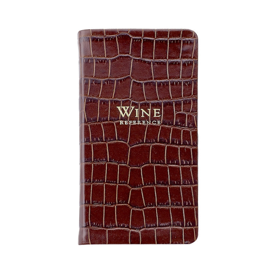 Professional Wine Reference in Brown Crocodile Embossed Leather