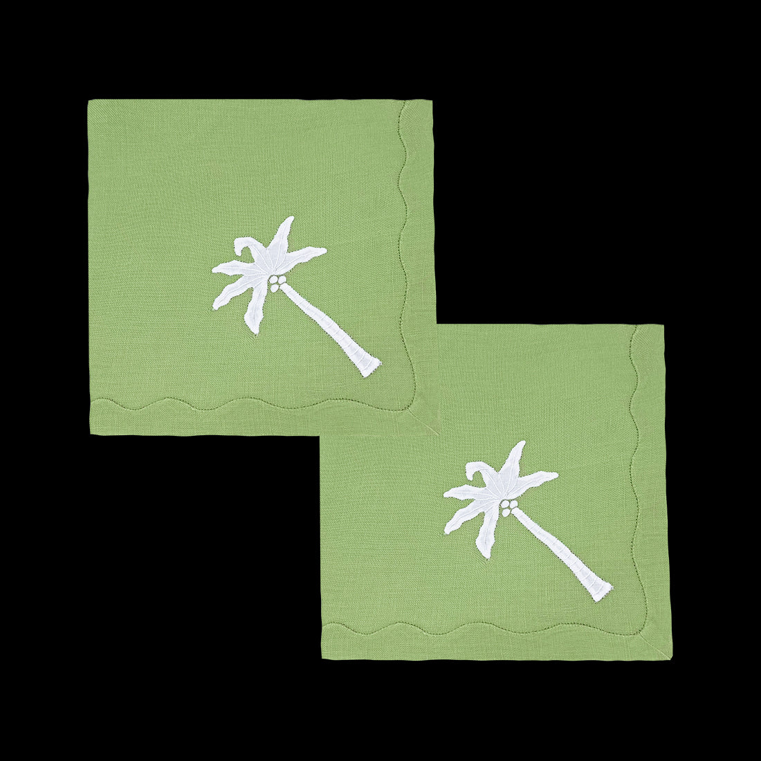 Palm Tree Dinner Napkins in Lime, Set of 2