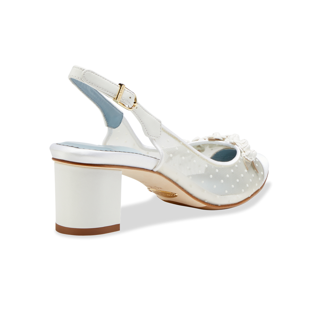 50mm Wedding Parker Sling in White Polka Dot Mesh