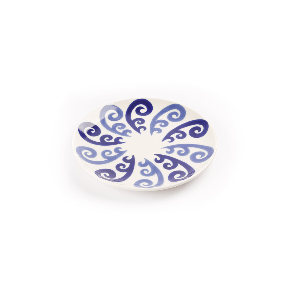 Athenee Two Tone Blue Peacock Dessert Plate