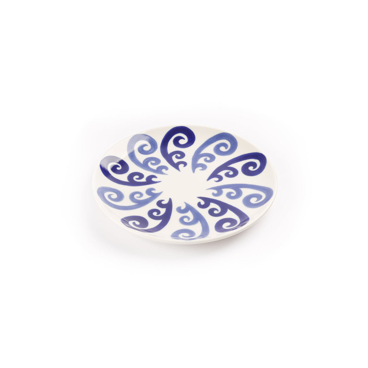 Athenee Two Tone Blue Peacock Dessert Plate