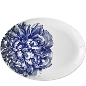 Peony Blue Medium Coupe Oval Platter - Caskata