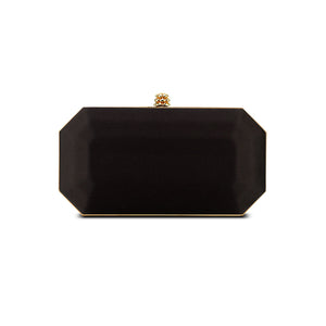 Perry Clutch in Black Diamond Satin