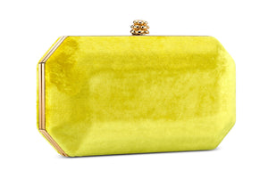 Perry Clutch in Limoncello Crushed Velvet