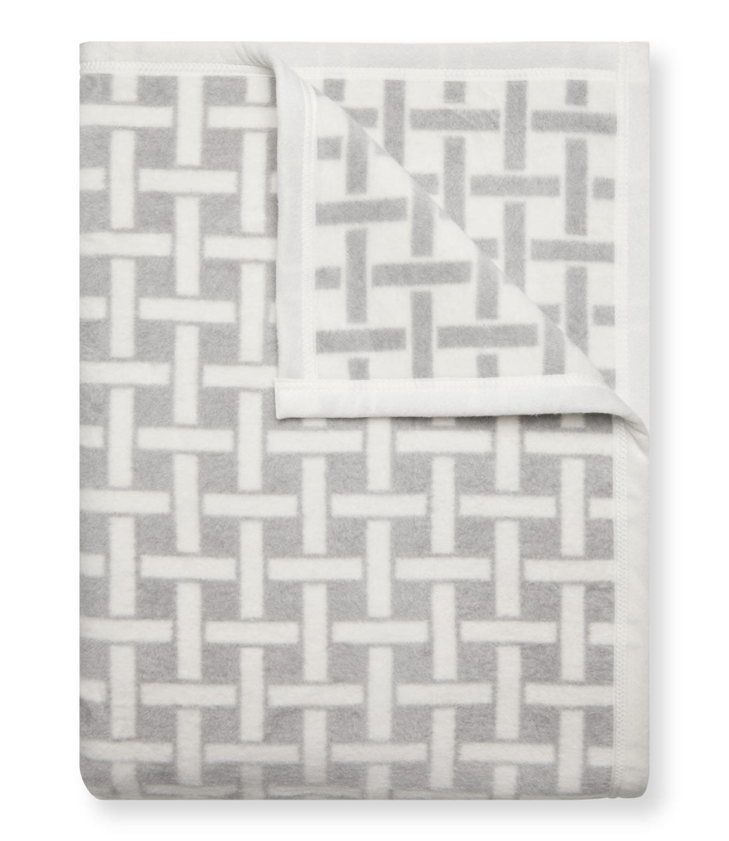 Petite Basketweave Light Grey Blanket