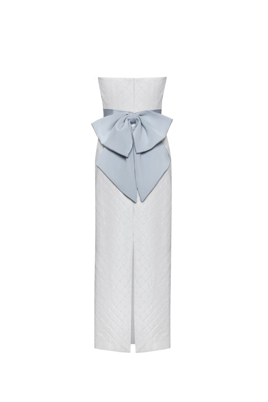 OTM Exclusive: Olivia White Silk Dress with Floral Crystal Embroidery | Over The Moon OTM Exclusive: Olivia White Silk Dress with Floral Crystal Embroidery | Over The Moon