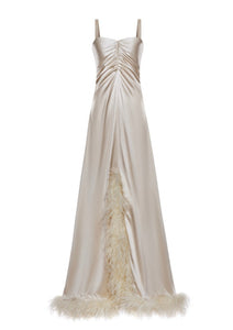 Valentina Pearl Ruched Gown