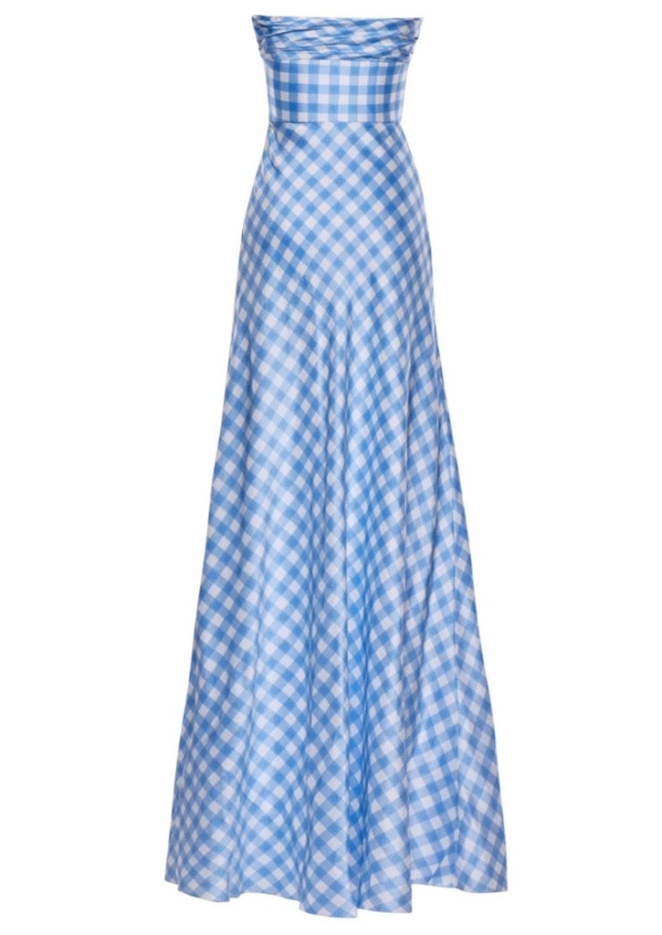 Emilie Cornflower Gingham Gown