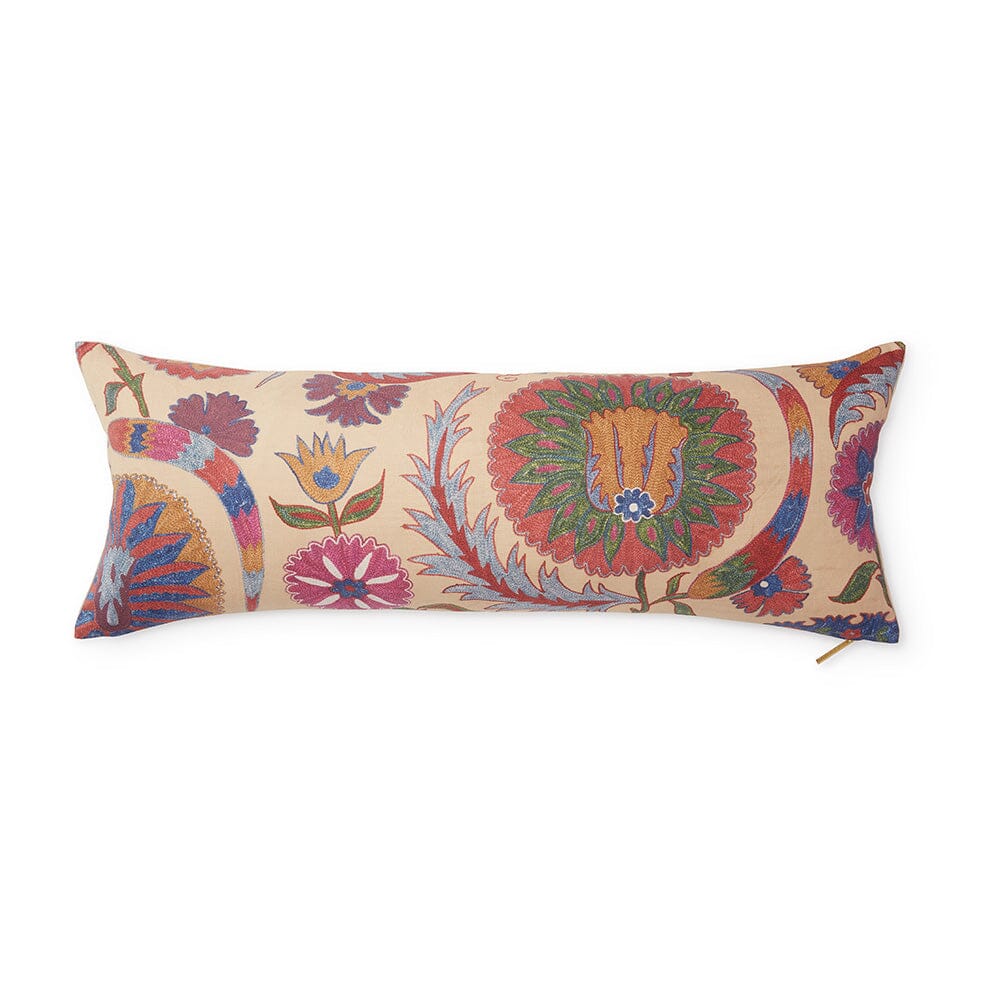 Bright Botanical Suzani Pillow Pillow St. Frank 40" W x 15" H 