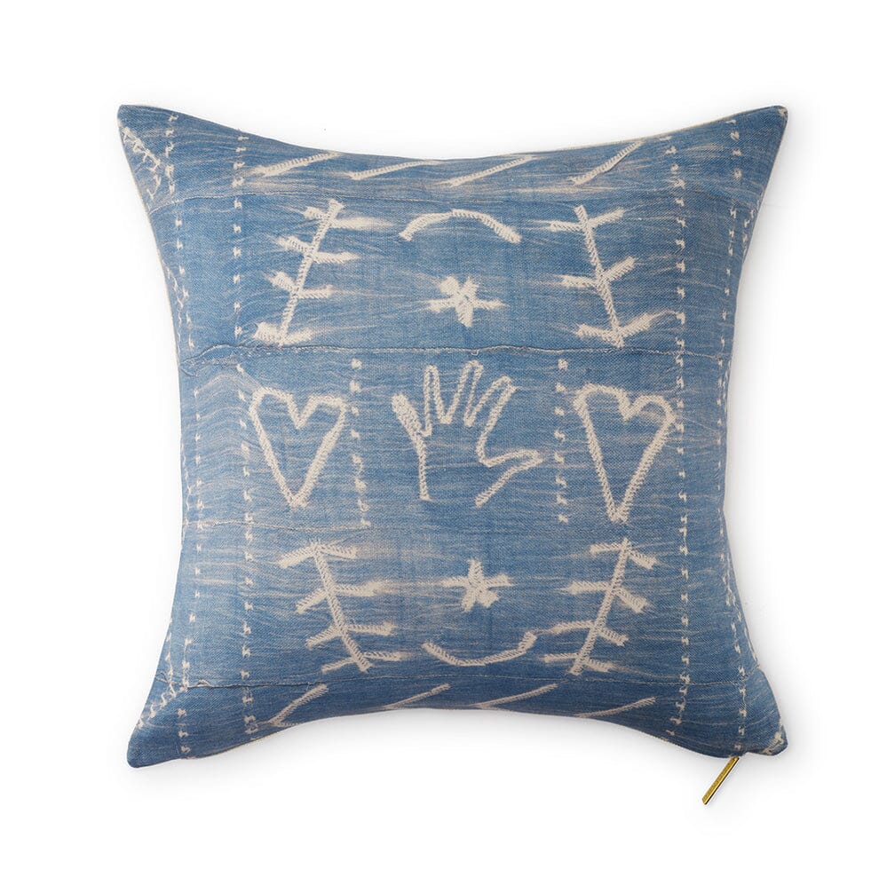 Heart in Hand Indigo Pillow Pillow St. Frank 22" x 22" 