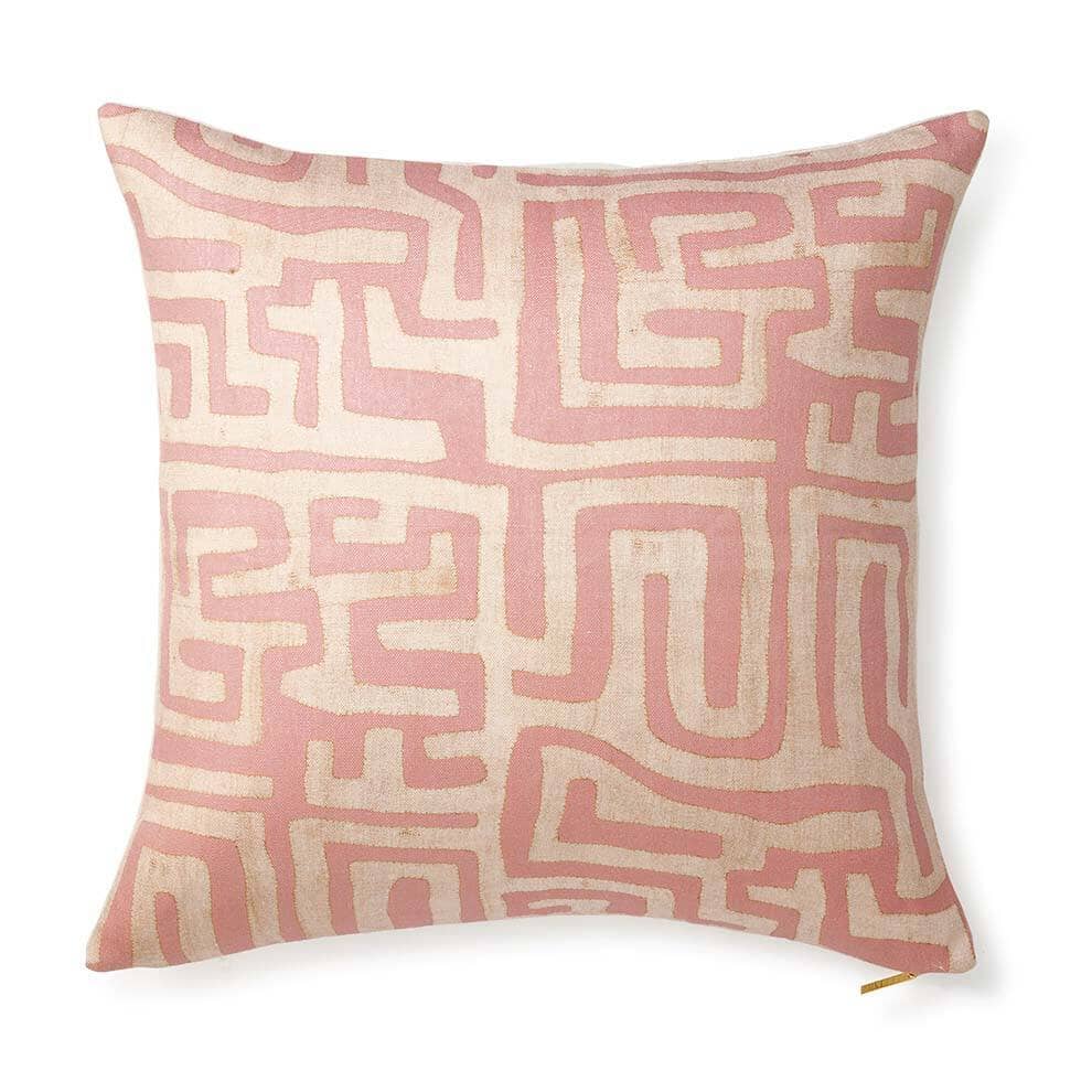 Terracotta Classic Kuba Cloth Pillow Pillow St. Frank 26" W x 26" H 