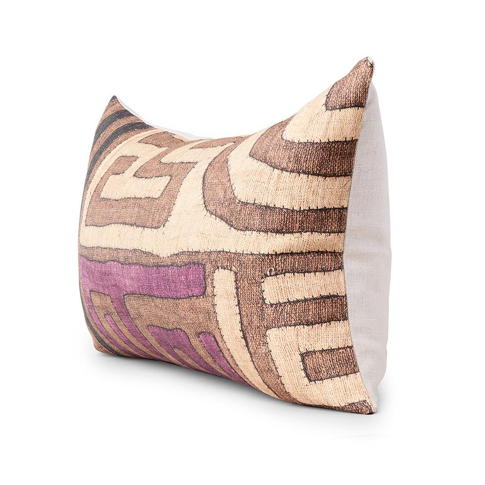 Plum Patchwork Kuba Cloth Pillow Pillow ST. FRANK 