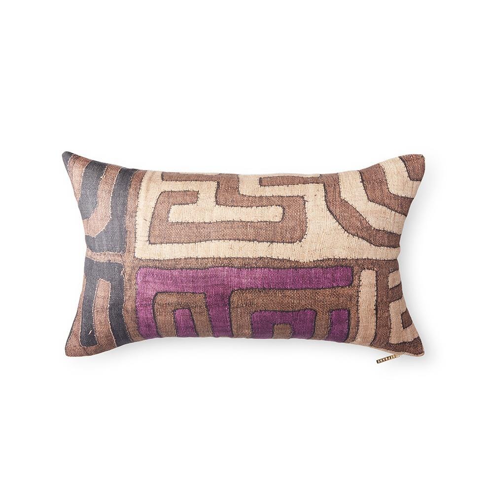 Plum Patchwork Kuba Cloth Pillow Pillow ST. FRANK 26" W x 16" H 