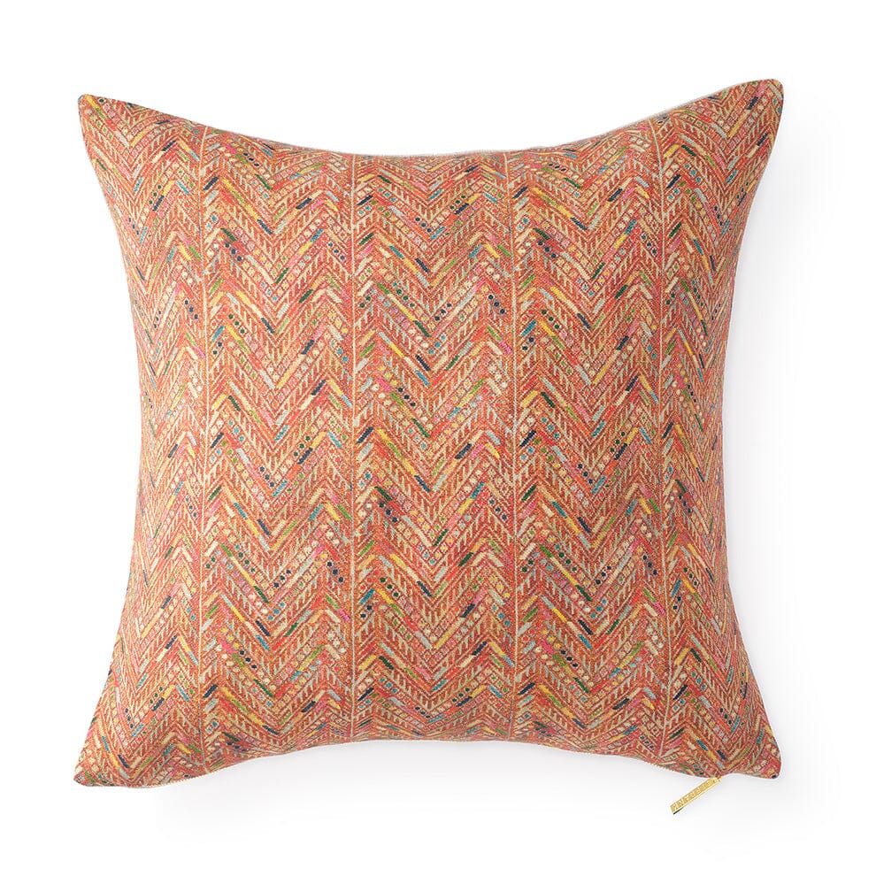 Salmon Herringbone Huipil Pillow Pillow St. Frank 22" x 22" 