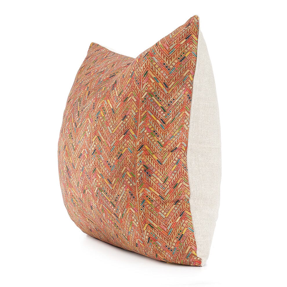 Salmon Herringbone Huipil Pillow Pillow St. Frank 