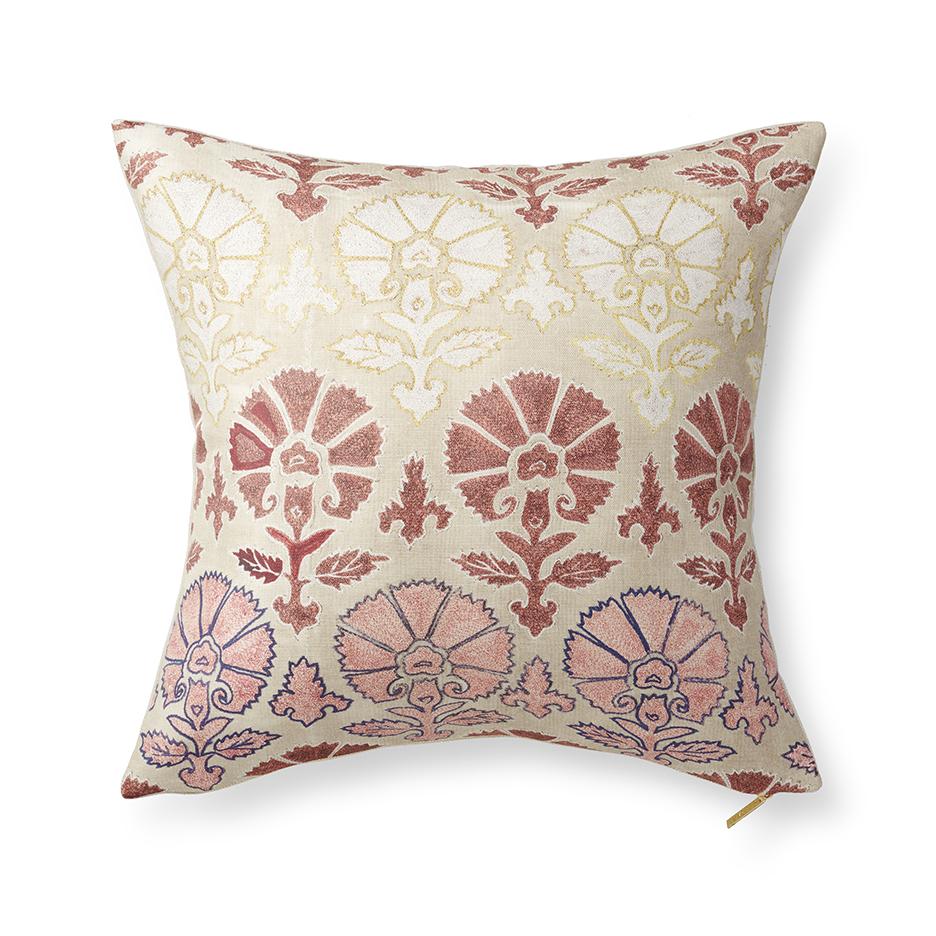 Silk Blush Suzani - Throw Pillow Pillow St. Frank