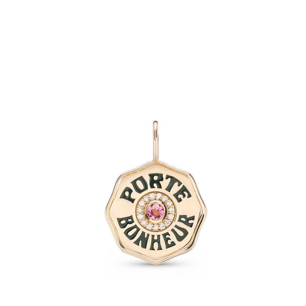Mini Porte Bonheur Charm with Diamond Halo