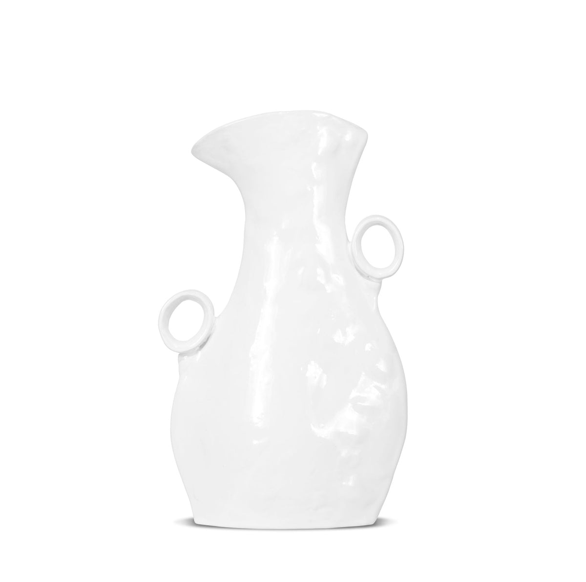 Ceramic Pitcher Vase in White