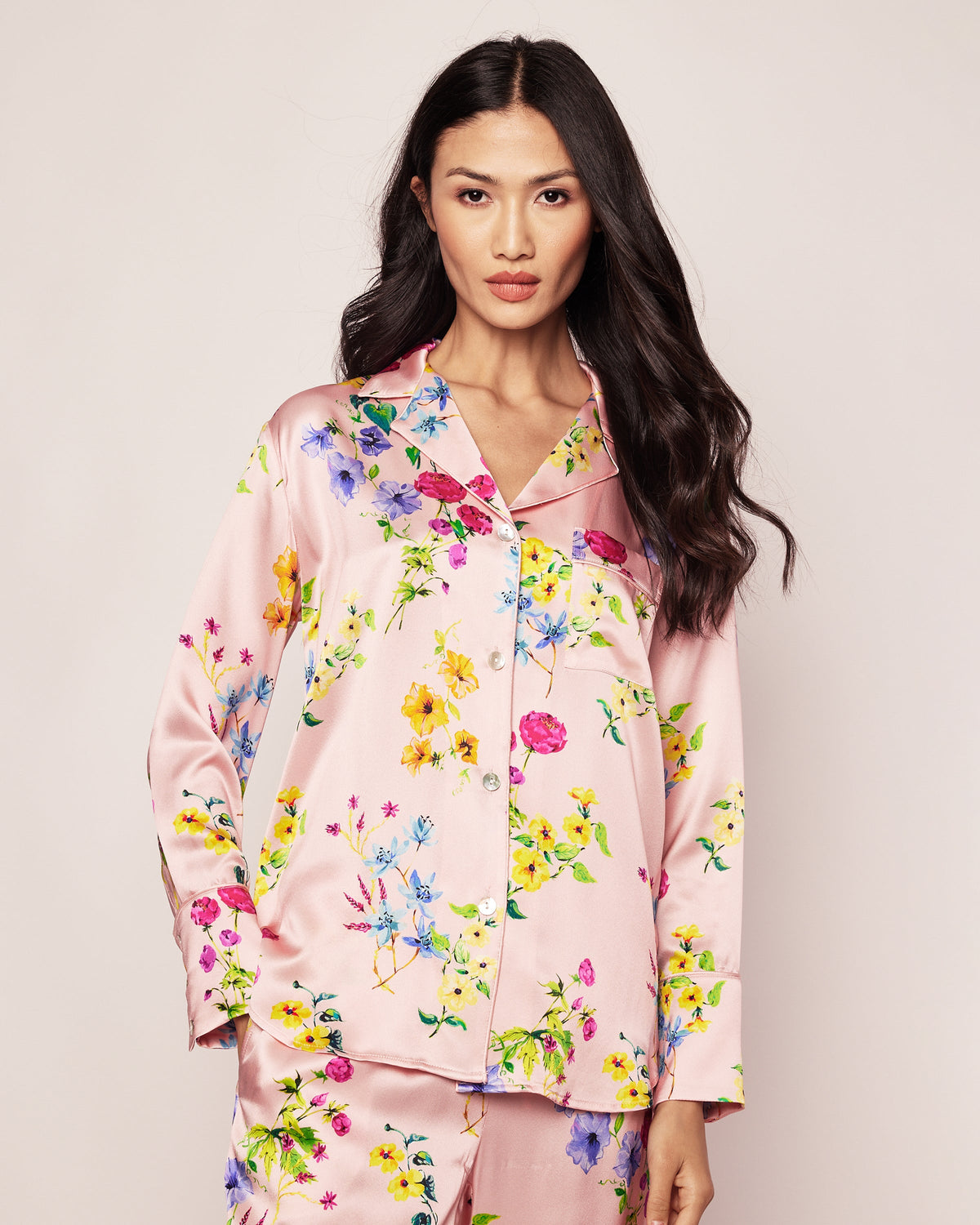 Women’s Blush Brilliant Botanical Silk Pajama Set