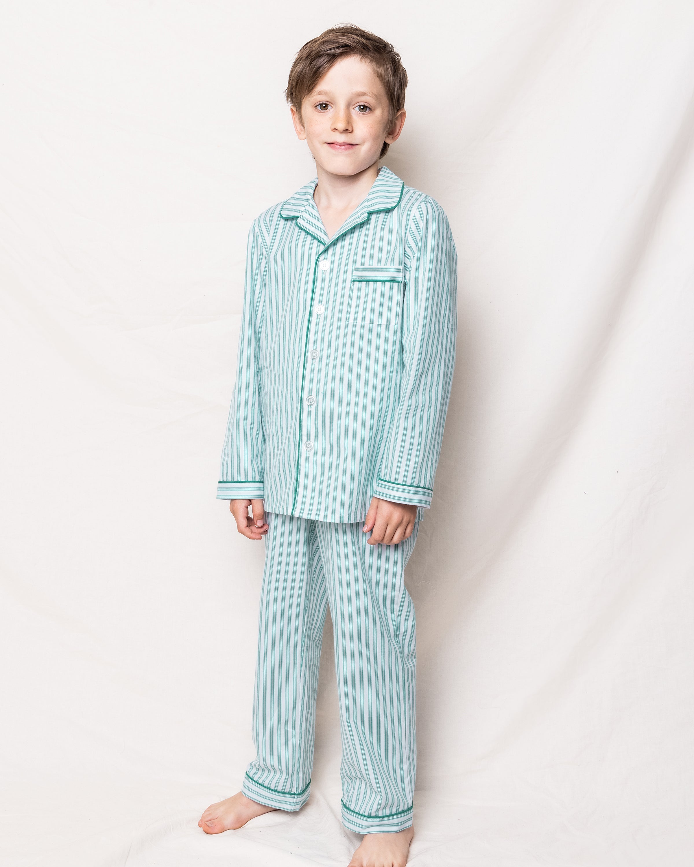 Children’s Emerald Ticking Pajama Set