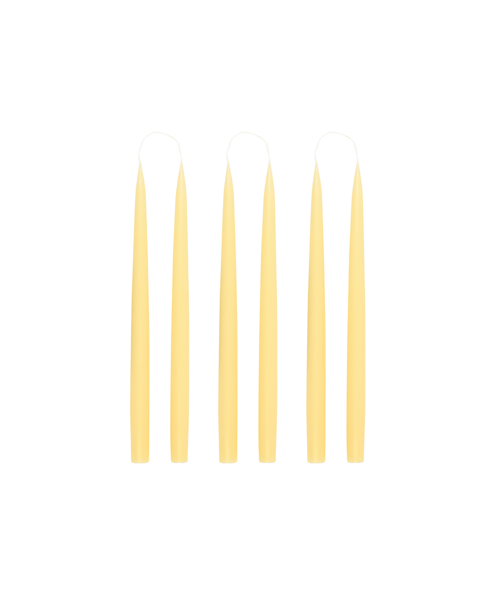 Rebecca Udall Set of 6 35cm Danish Taper Candles, Pastel Yellow