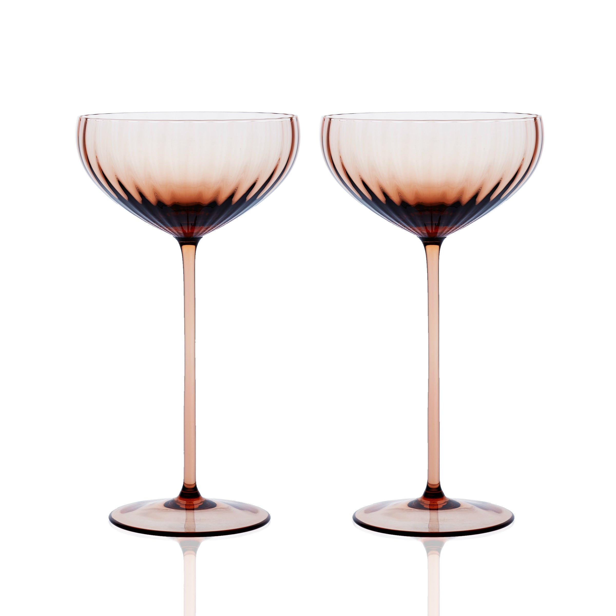 Quinn Amber Coupe Glasses Set of 2 - Caskata