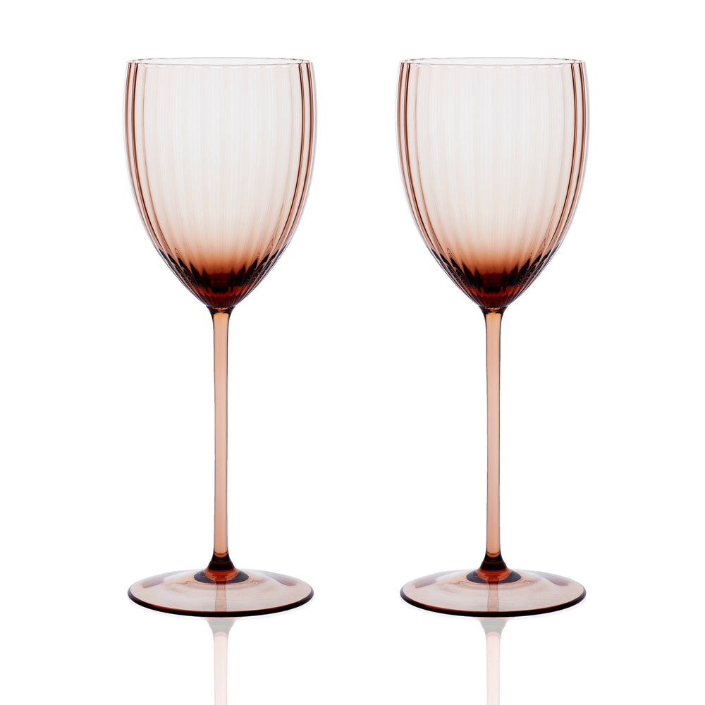 Quinn Amber White Wine Glasses Set of 2 - Caskata